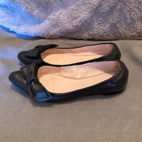 Kate Spade Black Sz 6.5M Bow Ballet Flats Shoes Slip On Comfort Suki Scrunch - Picture 3 of 13